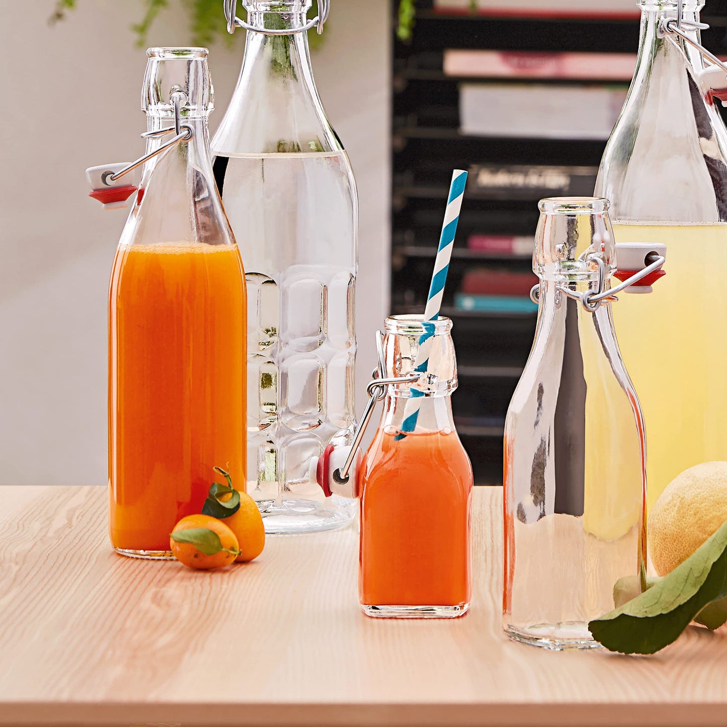 Bormioli Rocco 8.5 oz Swing Top Bottles (Set of 6) | TRUE Shift Plastic‑Free Glass Storage