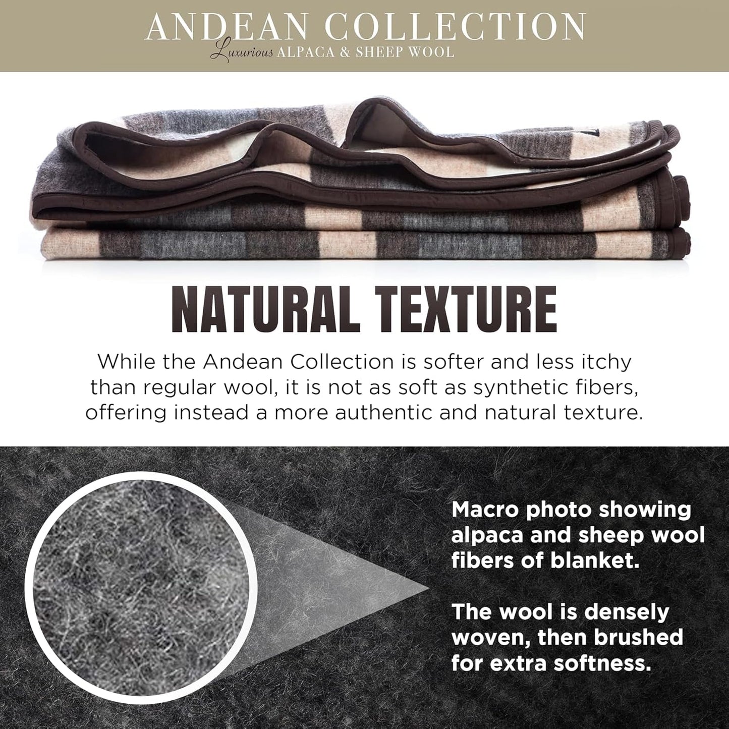 Desert Breeze Alpaca & Merino Wool Blanket | TRUE Shift Andean Wool Throw (King, 50/50 Blend)