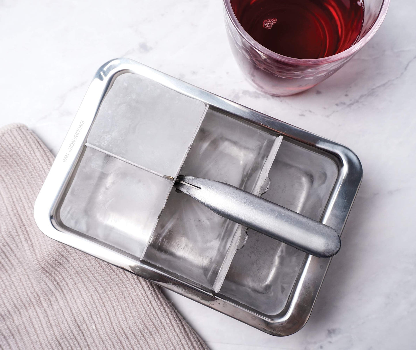 RSVP International Endurance Ice Cube Tray – Vintage-Inspired Stainless Steel, Plastic-Free
