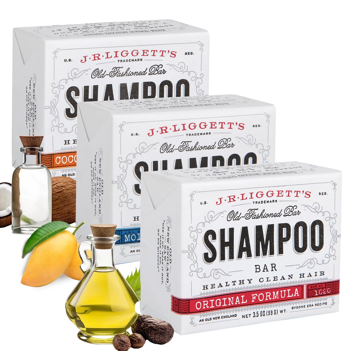 J.R. Liggett’s Shampoo Bars | TRUE Shift Toxin‑Free Hair Care (3‑Pack)