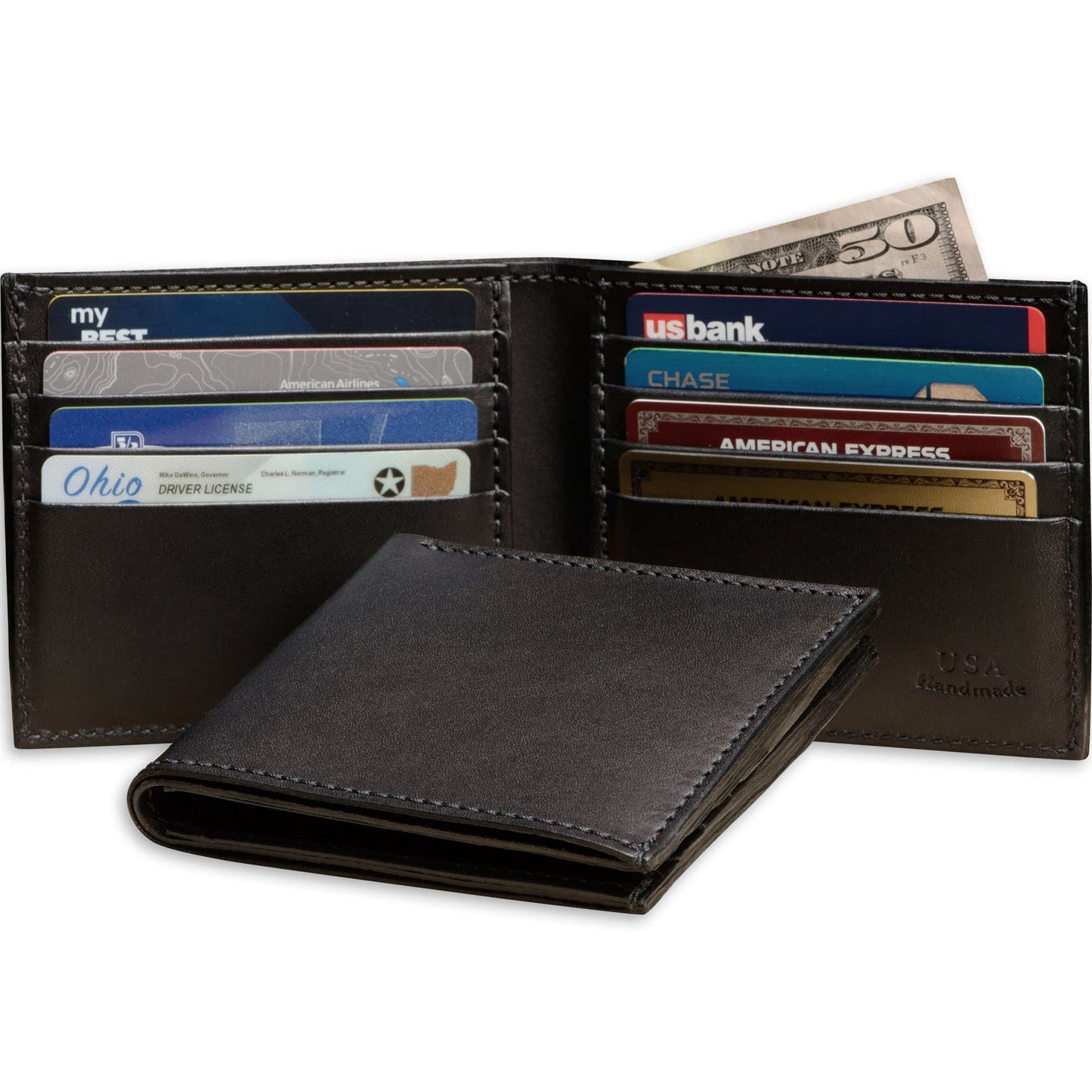 Premium Full-Grain Bridle Leather Bifold Wallet | TRUE Shift Crafted in USA