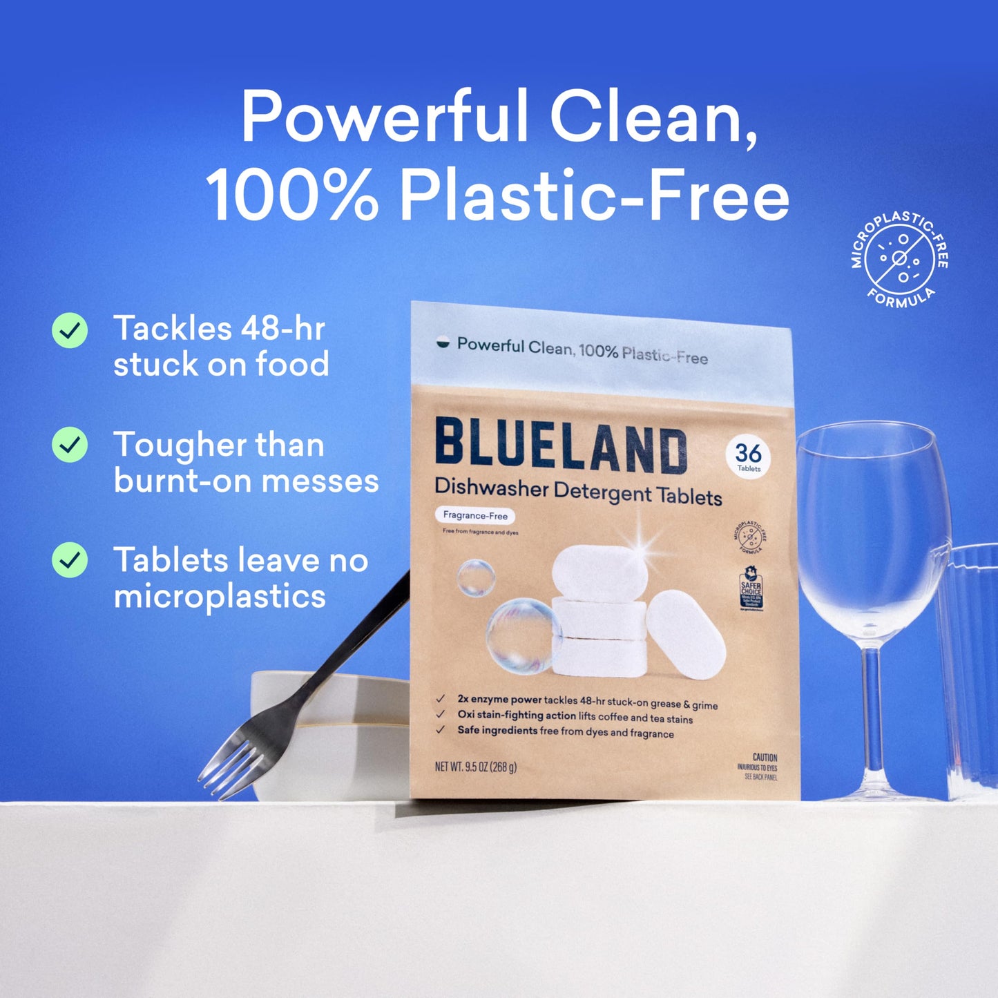 Blueland Dishwasher Detergent Tablets Starter Set – Plastic-Free & Plant-Based