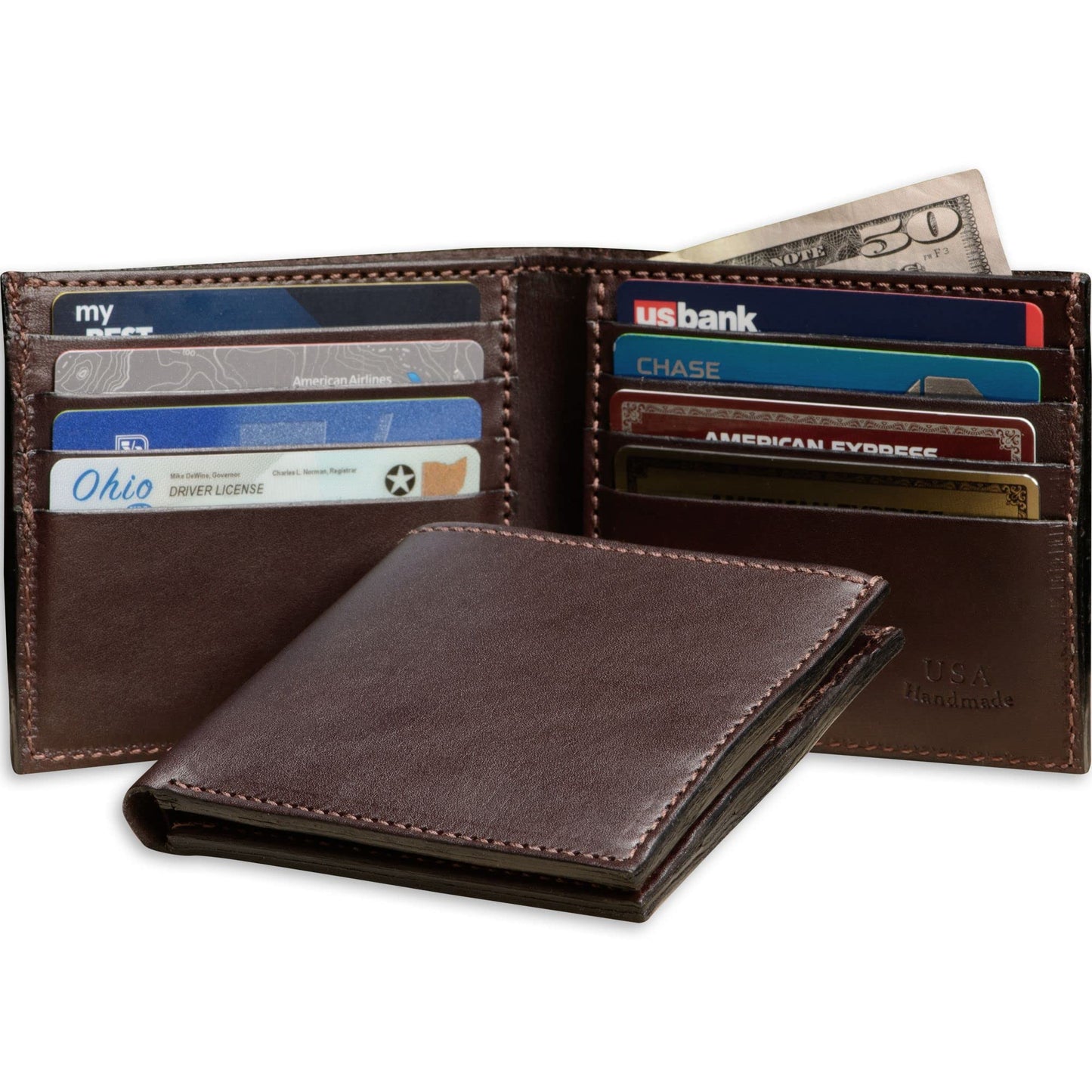 Premium Full-Grain Bridle Leather Bifold Wallet | TRUE Shift Crafted in USA
