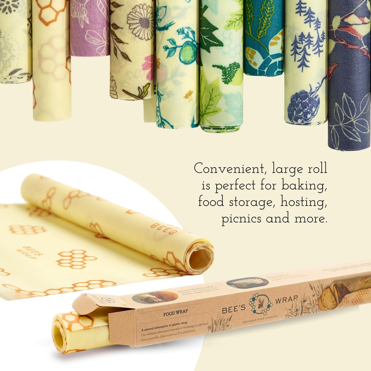 Bee’s Wrap Beeswax Food Wrap Roll | TRUE Shift Plastic‑Free Kitchen