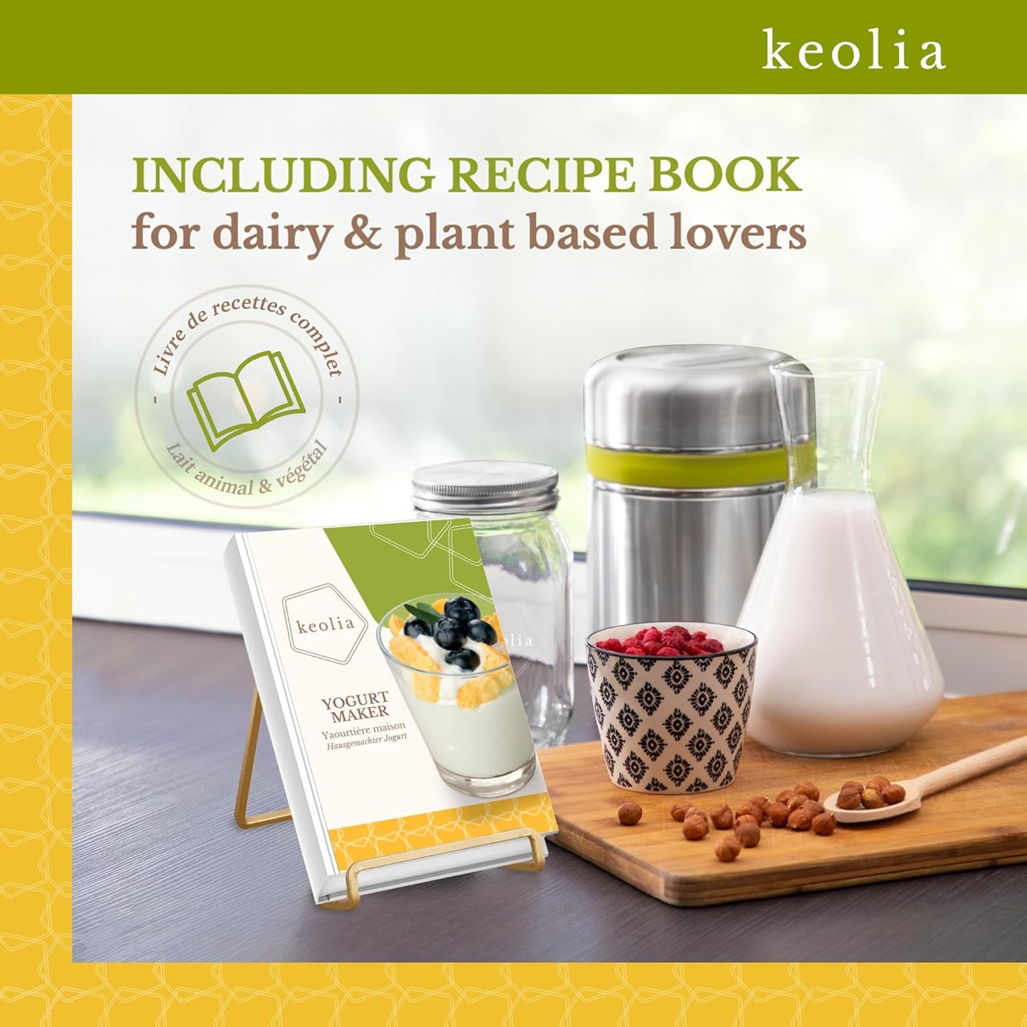 Keolia Yogurt Maker Kit | TRUE Shift Glass & Stainless Toxin‑Free Culturing