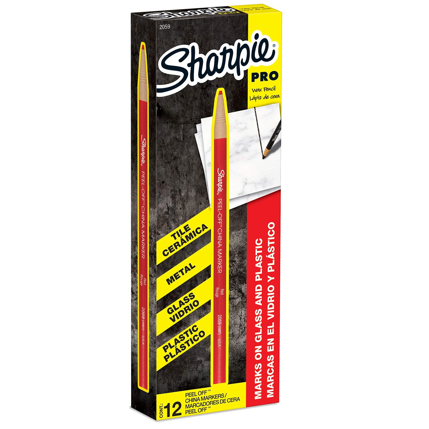 Sharpie Peel‑Off China Marker (12‑count Box) | TRUE Shift Grease Pencil for Plastic‑Free Marking