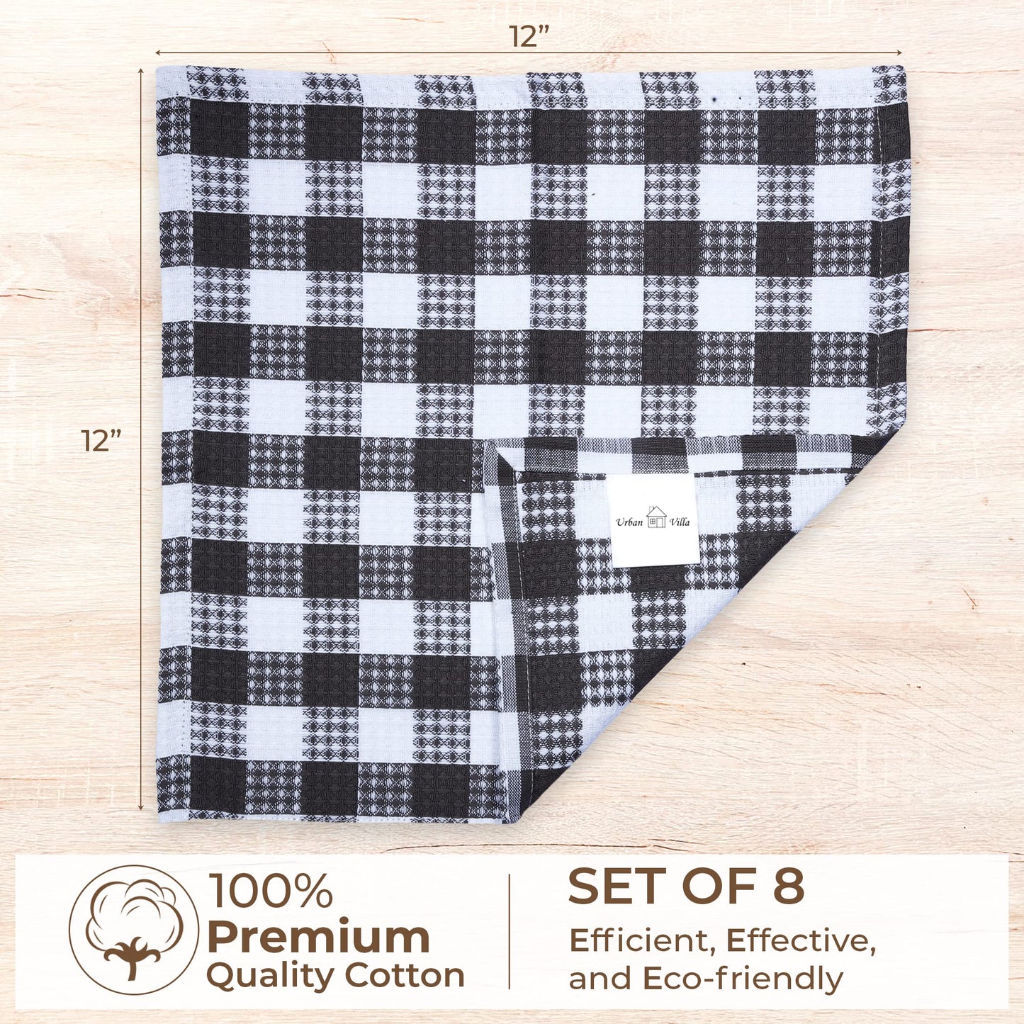 Urban Villa Cotton Kitchen Towels | TRUE Shift Eco Towels (20″×30″, Striped, Mitered)