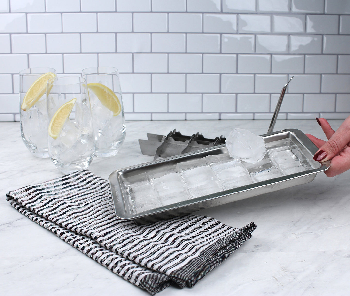 RSVP International Endurance Ice Cube Tray – Vintage-Inspired Stainless Steel, Plastic-Free