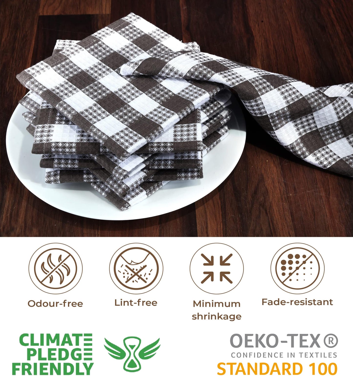 Urban Villa Cotton Kitchen Towels | TRUE Shift Eco Towels (20″×30″, Striped, Mitered)
