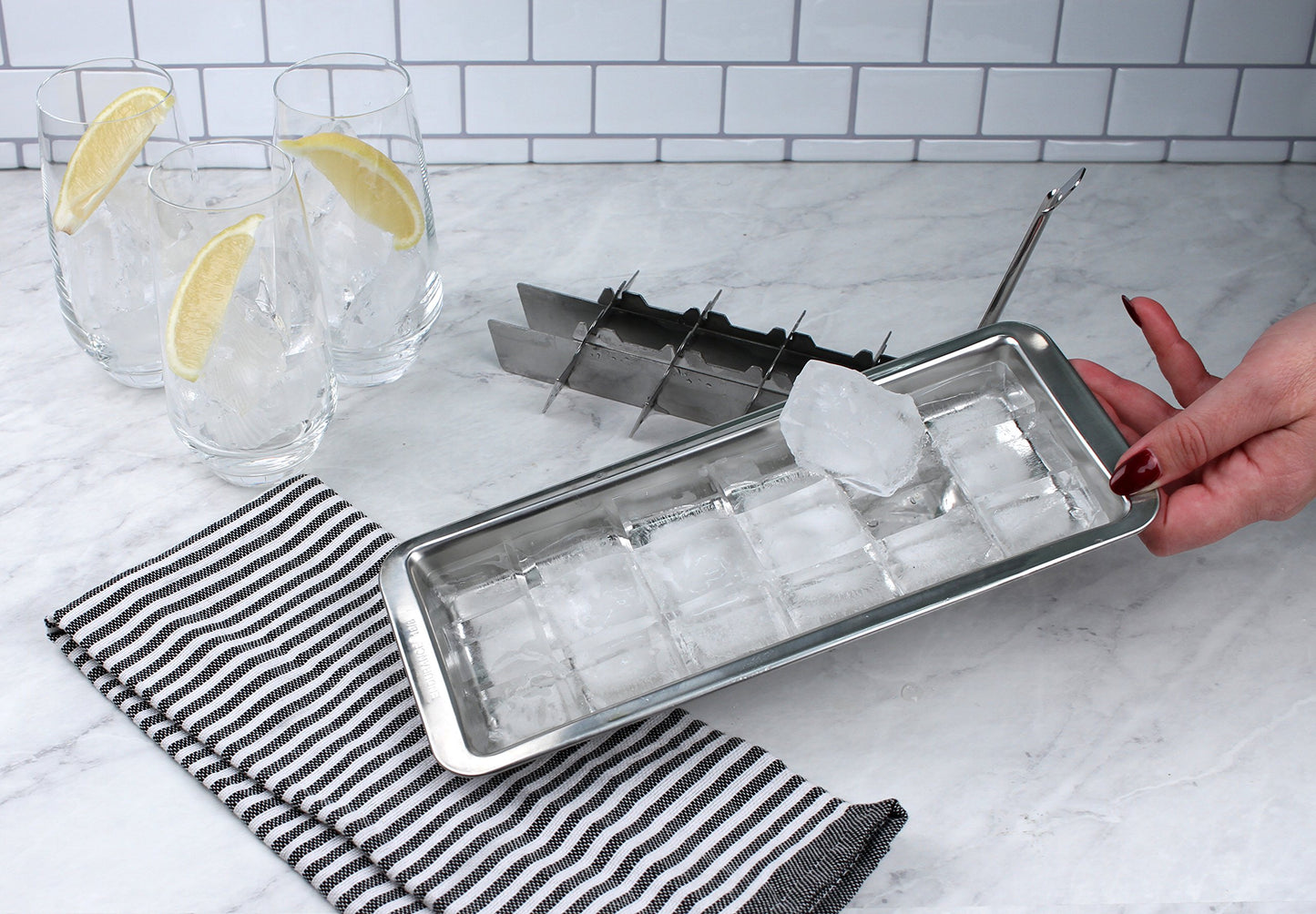 RSVP International Endurance Ice Cube Tray – Vintage-Inspired Stainless Steel, Plastic-Free