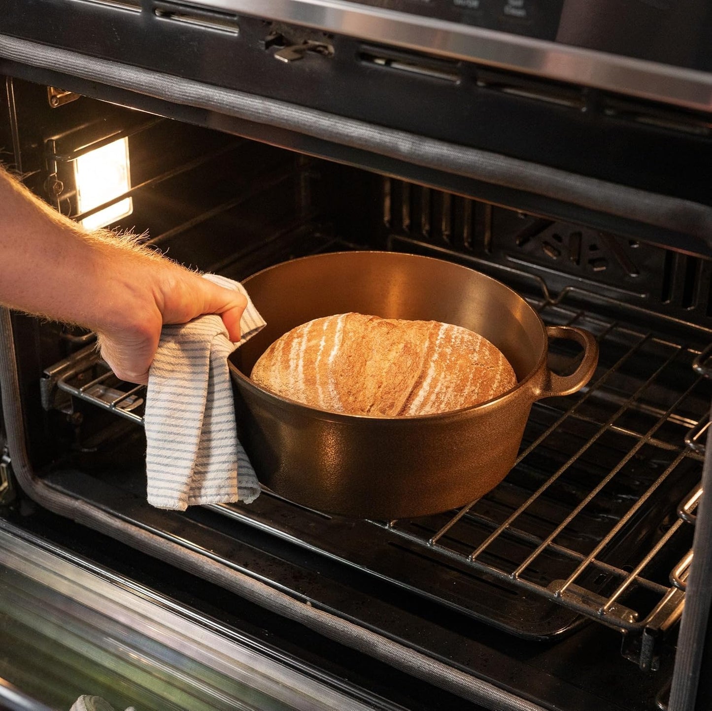 Lancaster Cast Iron 5 Qt. Dutch Oven: Pre-Seasoned, PFAS-Free Raw Iron Vessel Made in the USA