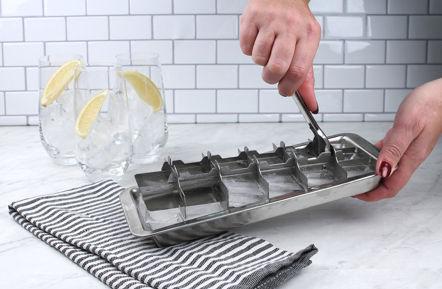 RSVP International Endurance Ice Cube Tray – Vintage-Inspired Stainless Steel, Plastic-Free
