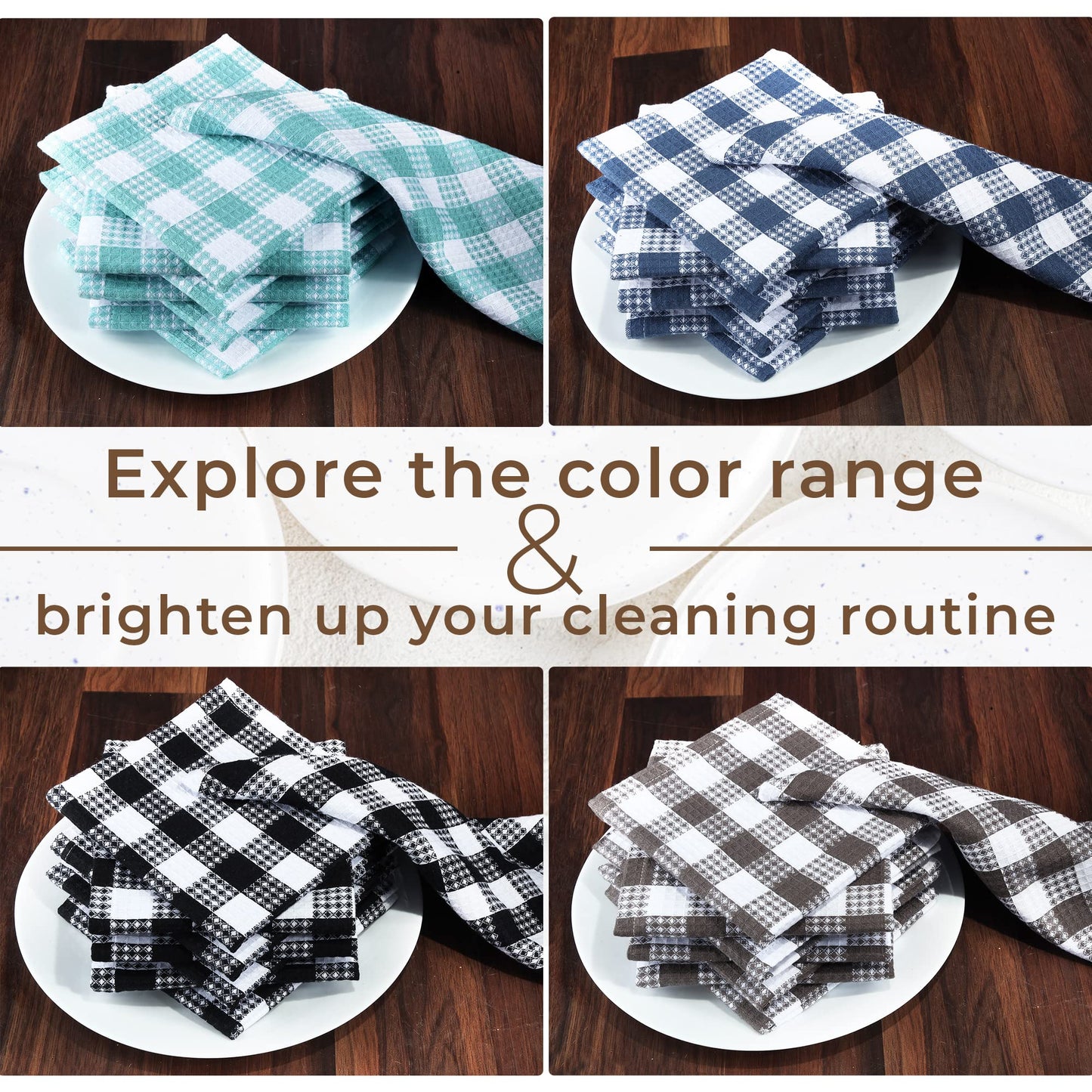 Urban Villa Cotton Kitchen Towels | TRUE Shift Eco Towels (20″×30″, Striped, Mitered)