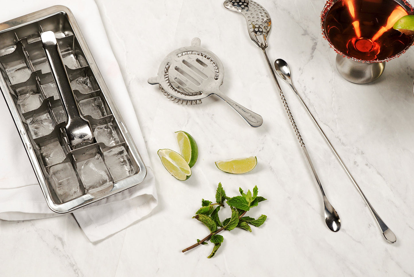 RSVP International Endurance Ice Cube Tray – Vintage-Inspired Stainless Steel, Plastic-Free