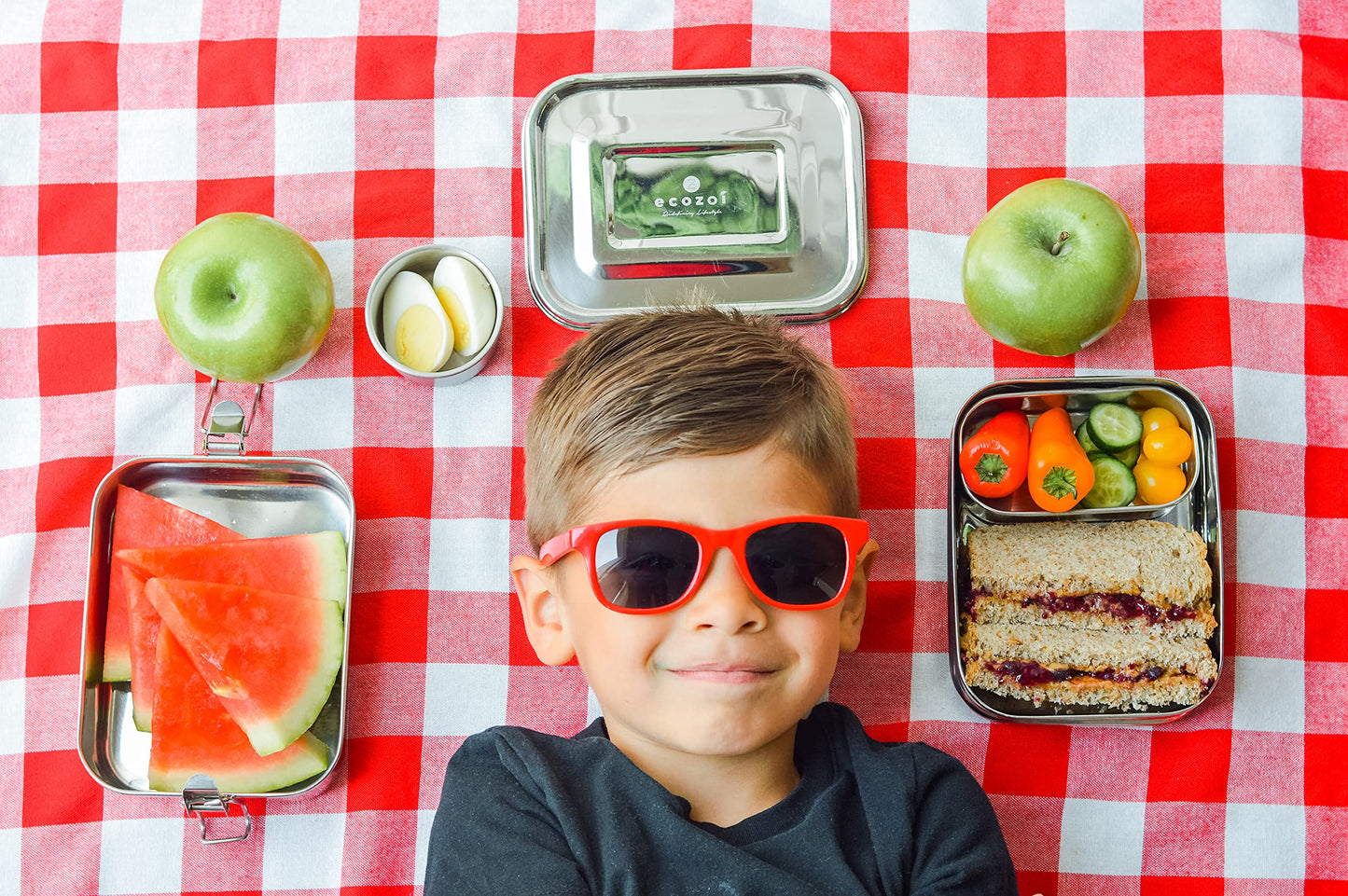 ecozoi 3‑in‑1 Leak‑Proof Stainless Steel Bento Lunch Box | TRUE Shift Reusable Metal Food Container