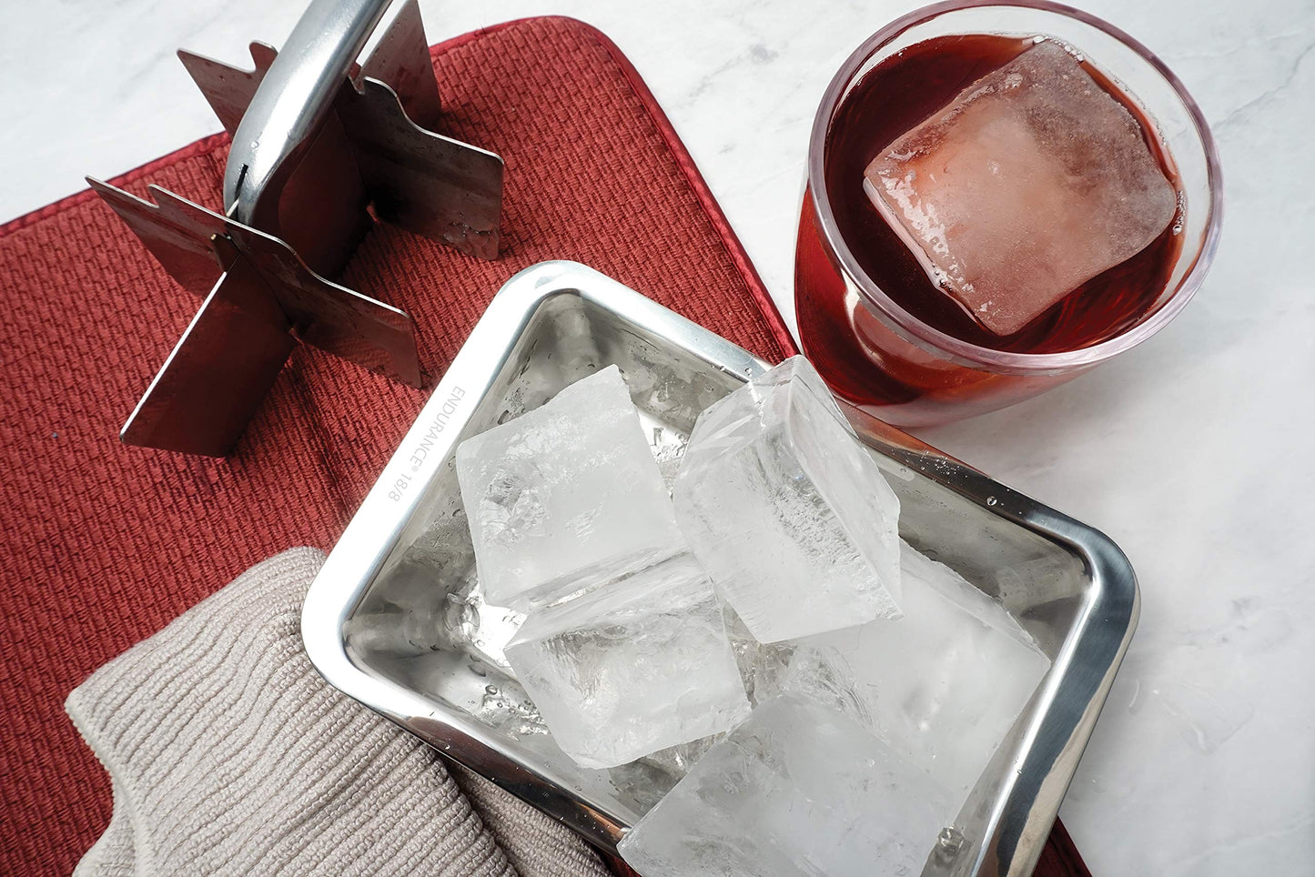 RSVP International Endurance Ice Cube Tray – Vintage-Inspired Stainless Steel, Plastic-Free