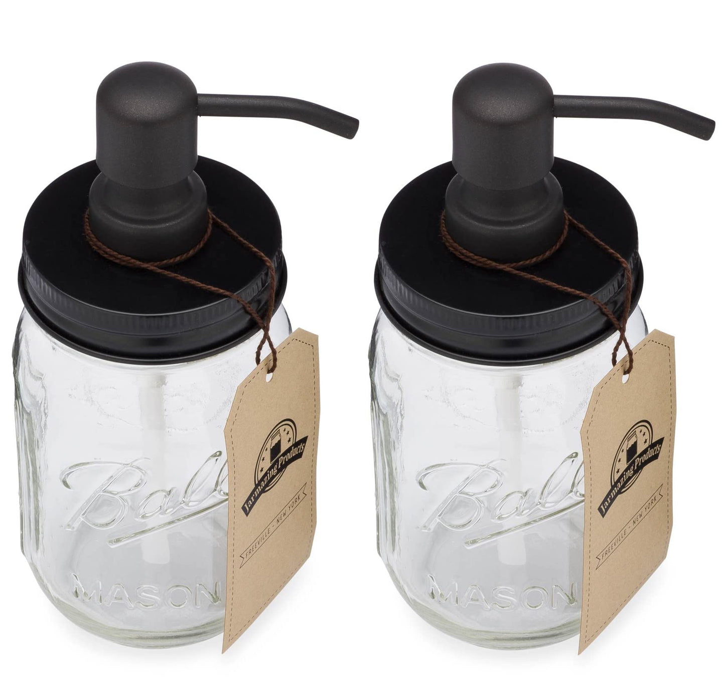 Jarmazing Products: Ball Mason Jar Soap Dispenser – 16 oz with Black Stainless Steel Pump & Lid - The Tribalist