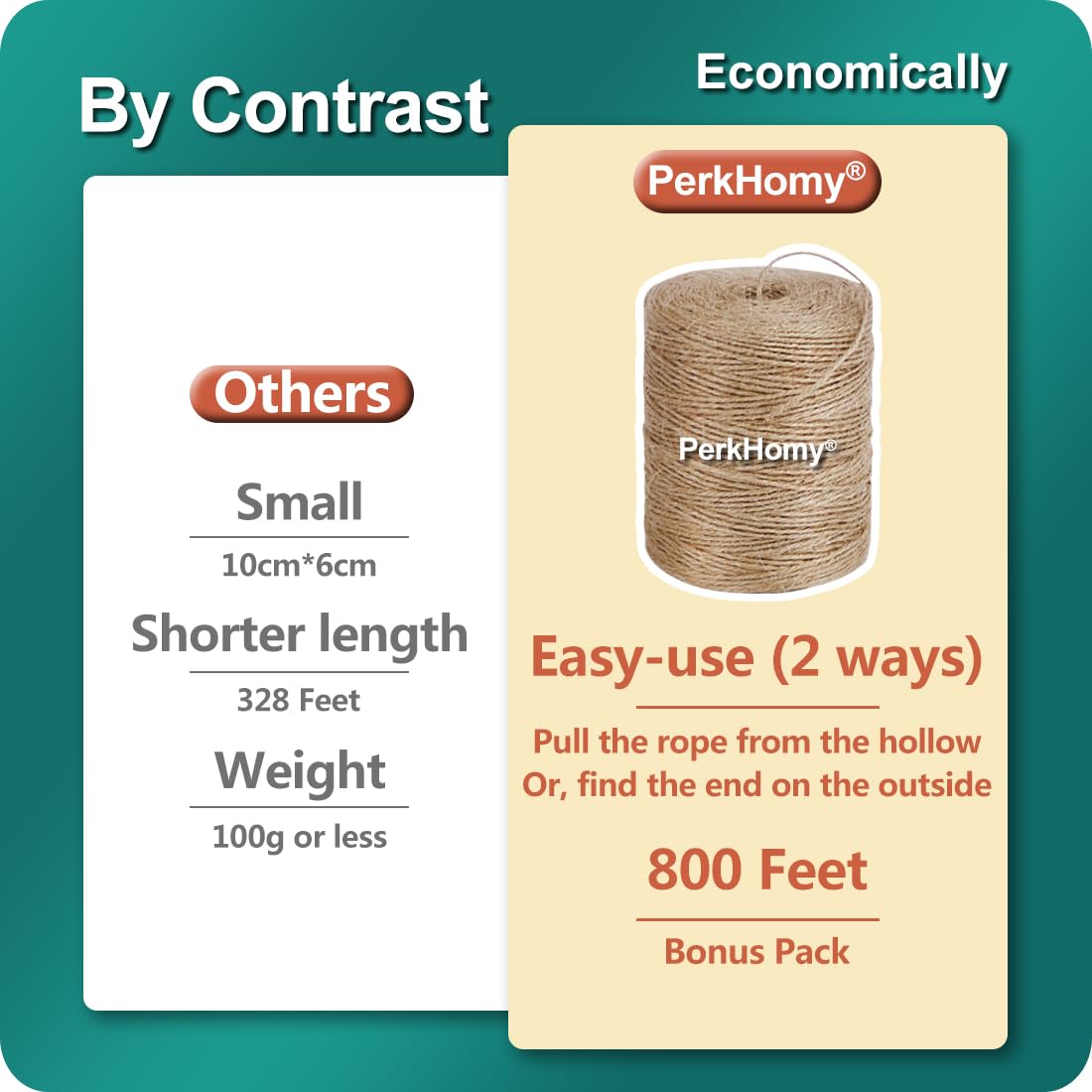 PH PERKHOMY: Natural Jute Twine String – 3 - Ply Rope for Crafting, Gardening & Gift Wrapping (600 Ft) - The Tribalist