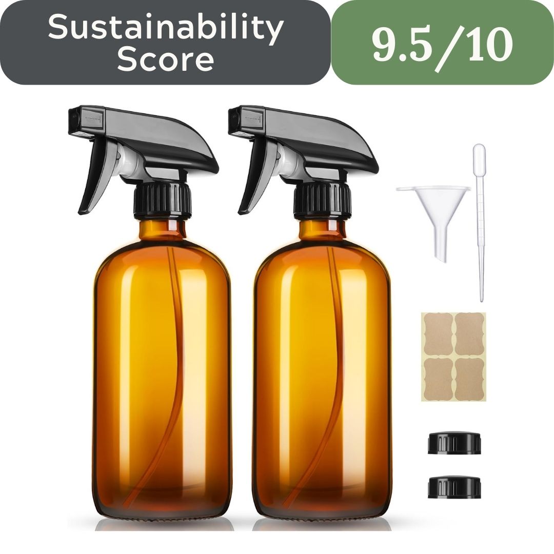 16oz Amber Glass Spray Bottles (2-Pack Set)