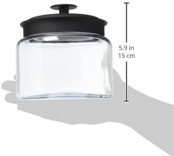 Anchor Hocking Glass Montana Jar with Black Metal Lid (48oz)