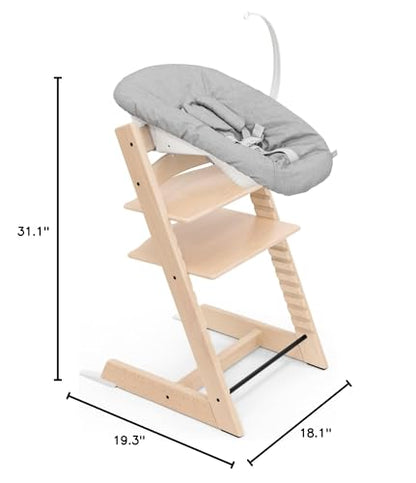 Stokke Tripp Trapp Solid Beechwood Chair with Newborn Set Bundle