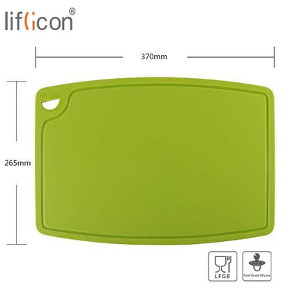 Liflicon 12.6'' x 9.1'' Thick Silicone Cutting Board: Non-Toxic & Flexible.