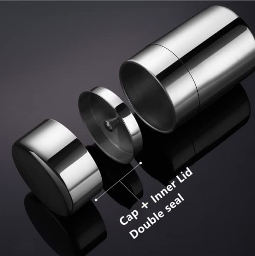 AUNMAS Tea Tin Canister: Stainless Steel Double-Lid Storage