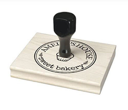 End Plastic Stamps: Custom Wood Rubber Stamp Maple Handle for Lifetime Use (Laser Engraved)