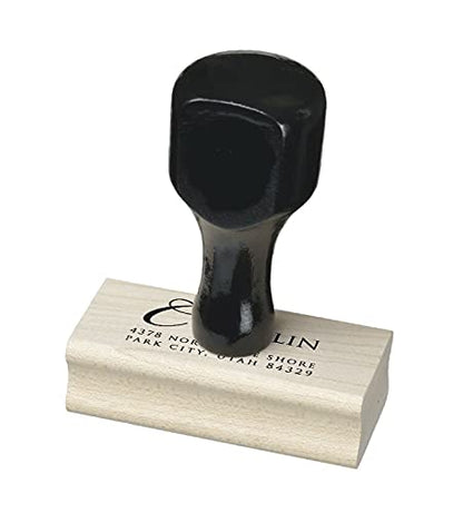 End Plastic Stamps: Custom Wood Rubber Stamp Maple Handle for Lifetime Use (Laser Engraved)