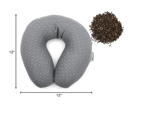 Edomi U-Shaped Adjustable Buckwheat Hull Neck & Shoulder Pillow