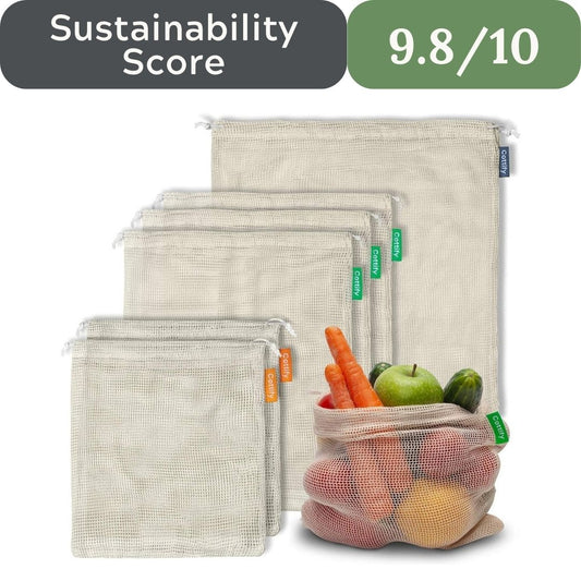 4-Pack Organic Cotton XL Mesh Reusable Produce Bags
