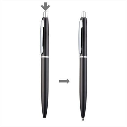 ChaoQ Stainless Steel Retractable Ballpoint Pens (6‑Pack, with 12 Refills) | TRUE Shift Durable Metal Pens