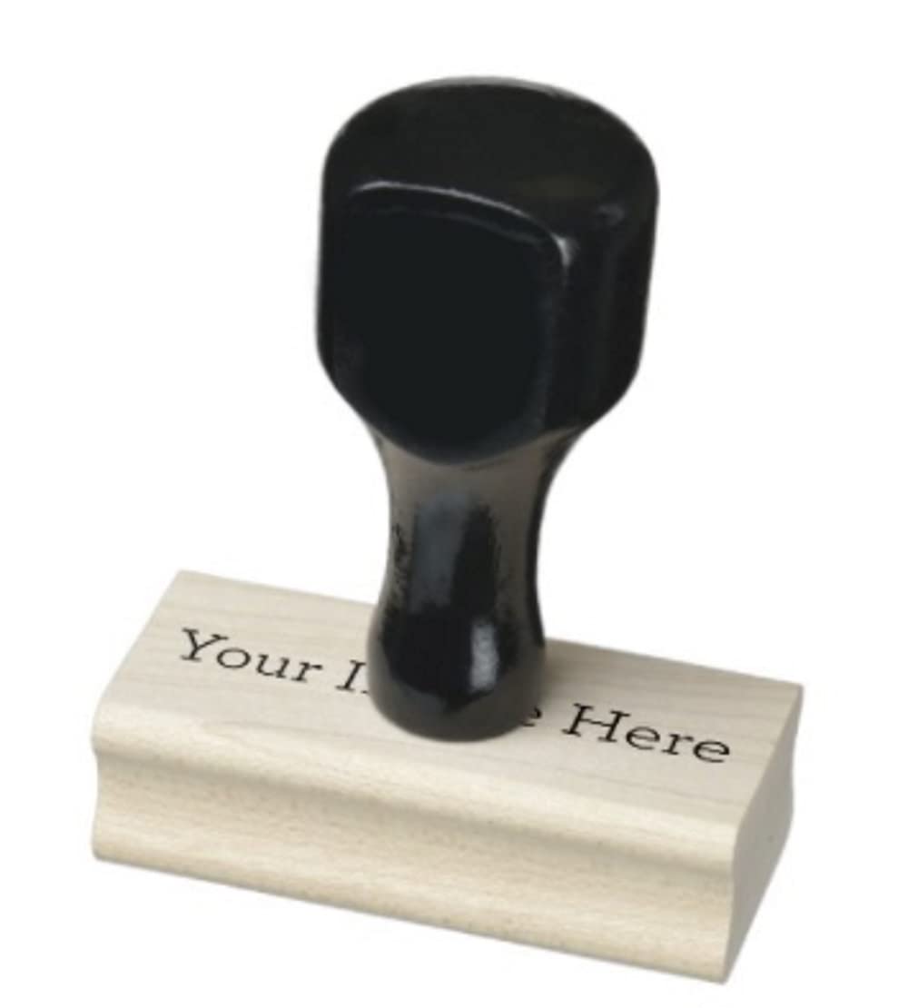 End Plastic Stamps: Custom Wood Rubber Stamp Maple Handle for Lifetime Use (Laser Engraved)