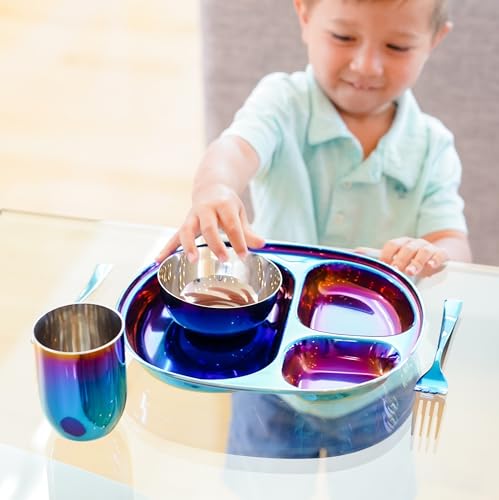 Ahimsa Balanced Bites Pediatrician-Designed Stainless Steel Divided Plate