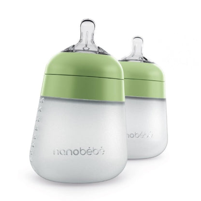 Nanobebe Flexy 9oz Silicone Baby Bottles with Anti-Colic Venting (3-Pack)