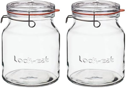 Luigi Bormioli Lock‑Eat Glass Jar | TRUE Shift Plastic‑Free Food Storage (2 L)