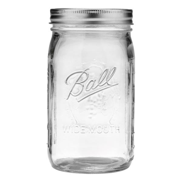Ball Wide Mouth Pint 16-Ounce Glass Mason Jar with Lids (12-Count)