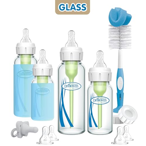 Dr. Brown’s Options+ 4 oz Narrow Borosilicate Glass Baby Bottles (2-Pack)