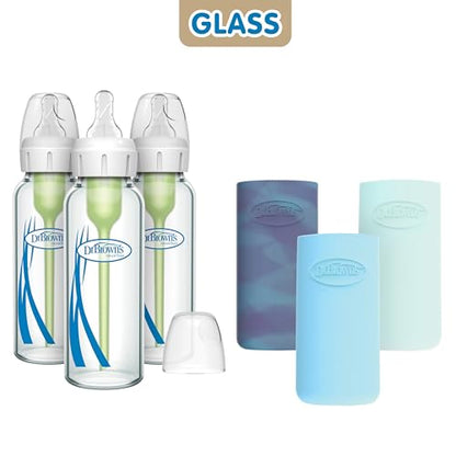 Dr. Brown’s Options+ 4 oz Narrow Borosilicate Glass Baby Bottles (2-Pack)