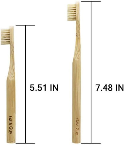 Zero-Microplastic Boar Bristle Bamboo Toothbrushes, Family Pack – Gaia Guy (4 Adult + 4 Kids)