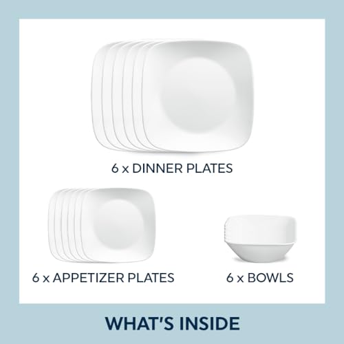 Corelle Vitrelle 18-Piece Dinnerware Set: Triple Layer Glass Service for 6