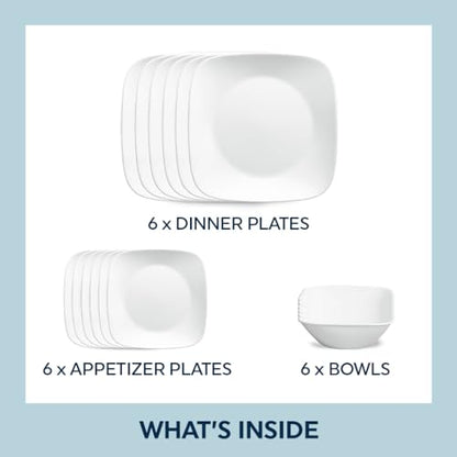 Corelle Vitrelle 18-Piece Dinnerware Set: Triple Layer Glass Service for 6
