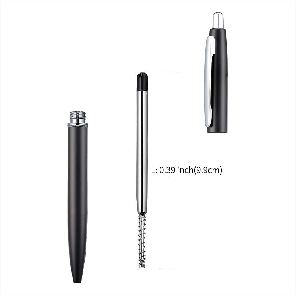 ChaoQ Retractable Metal Ballpoint Pen Set (3 Pens & 6 Refills)-Chemical-Free Precision Writing, 1.0mm Medium Tip Pens