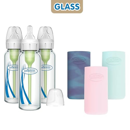 Dr. Brown’s Options+ 4 oz Narrow Borosilicate Glass Baby Bottles (2-Pack)