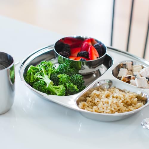 Ahimsa Balanced Bites Pediatrician-Designed Stainless Steel Divided Plate