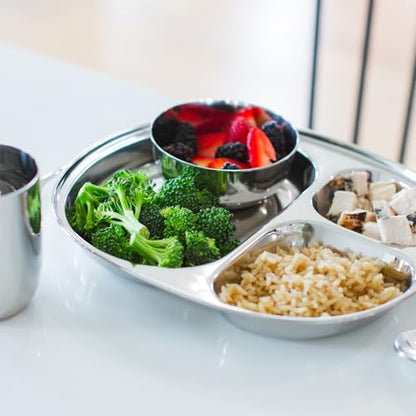 Ahimsa Balanced Bites Pediatrician-Designed Stainless Steel Divided Plate