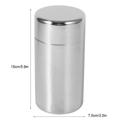 AUNMAS Tea Tin Canister: Stainless Steel Double-Lid Storage