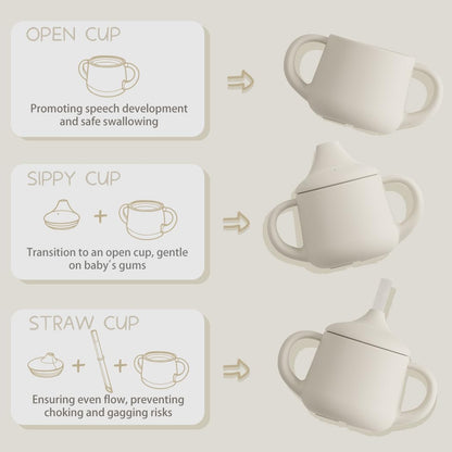 Moonkie 3-in-1 Food-Grade Silicone Training Cup (4 oz)