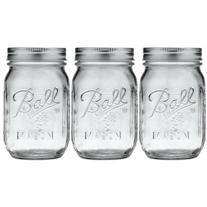 Ball Wide Mouth Pint 16-Ounce Glass Mason Jar with Lids (12-Count)