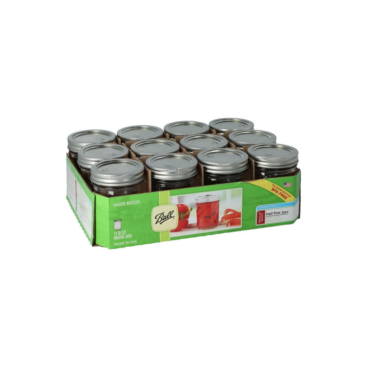 Quilted Glass Jelly Jars, 8 oz, BPA-Free, 12-Count - Ball